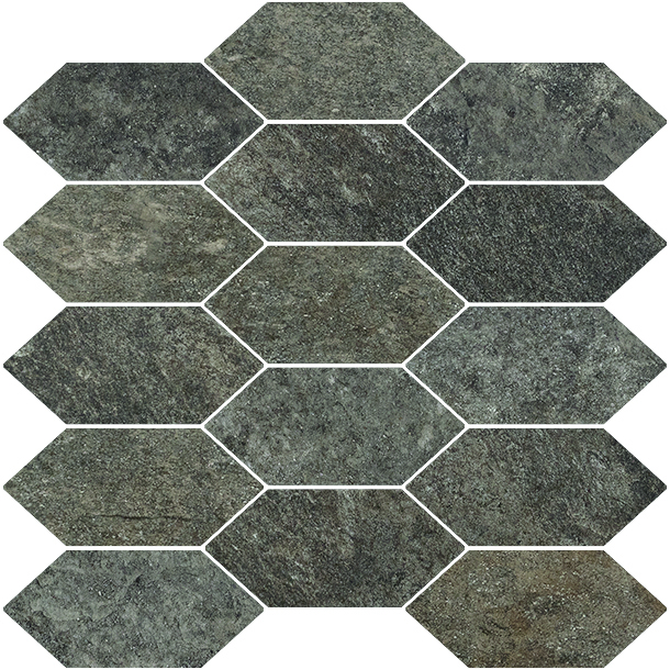 Cercom Absolute Black Naturale Mosaic Losanga 1076679 30x30cm rectified 10mm