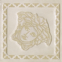 Versace Emote Onice Bianco G0262720 gelaeppt 10x10cm Tozzetto Sabbiato rektifiziert