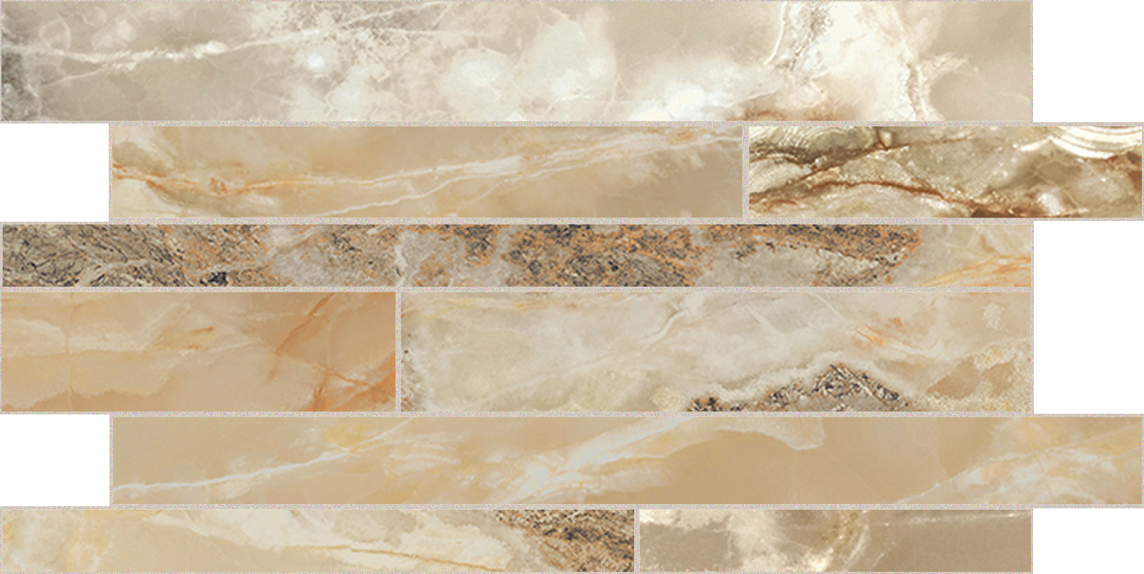 FLORIM Creative Design Onyx & More Golden Blend Satin Module Border Sfalsato 767773 30x60cm rectified 9mm