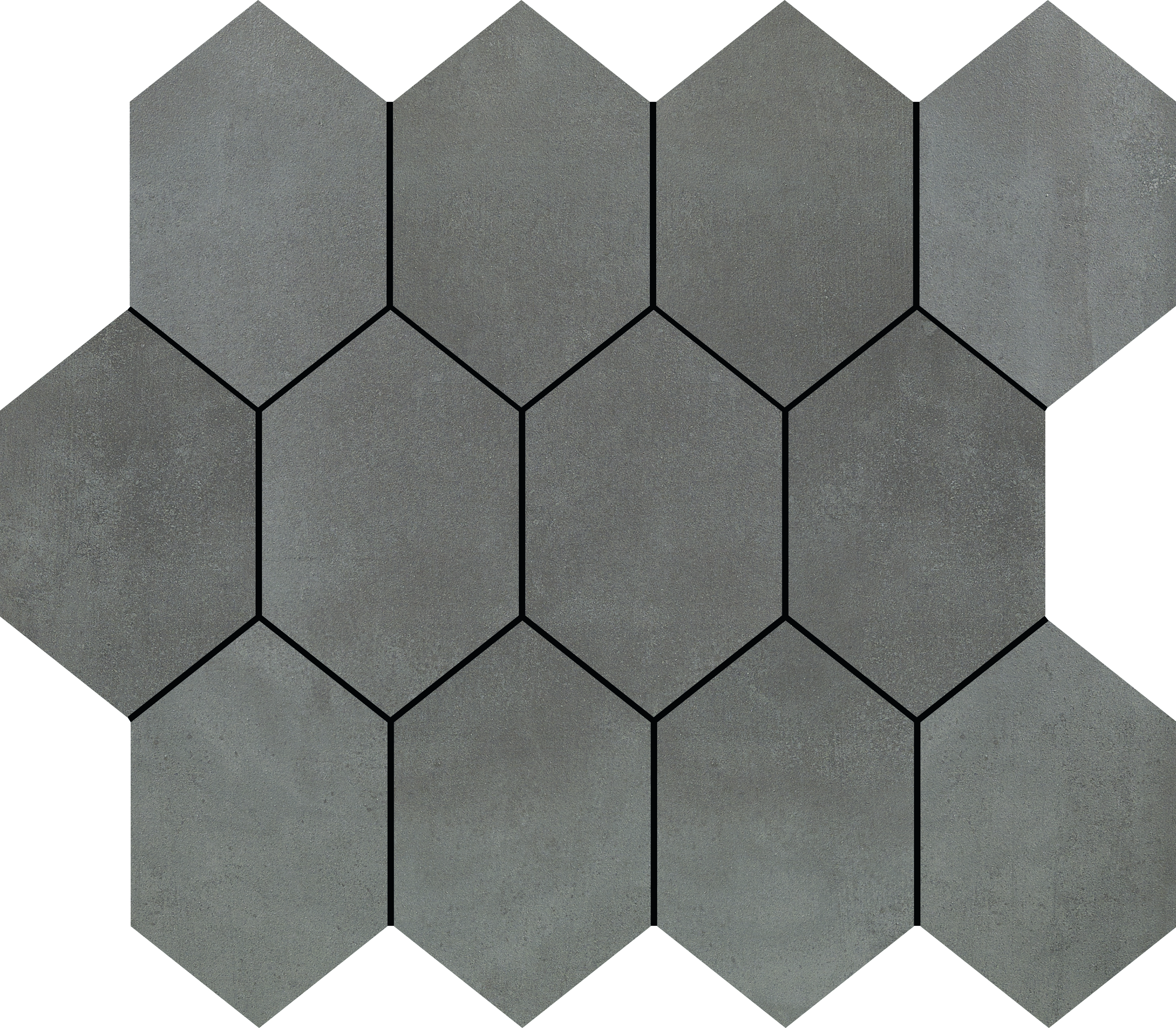 Margres Tool Grey Natural Antibacterial Mosaic Hexagon B25MH2427TL4BF natural antibacterial 24x26,6cm rectified 8,5mm