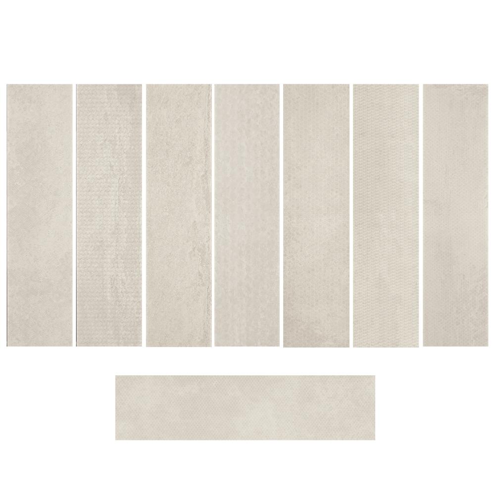 Bodenfliese,Wandfliese Serenissima Costruire Bianco Naturale Bianco 1063156 natur 30x120cm Dekor Strong rektifiziert 9,5mm