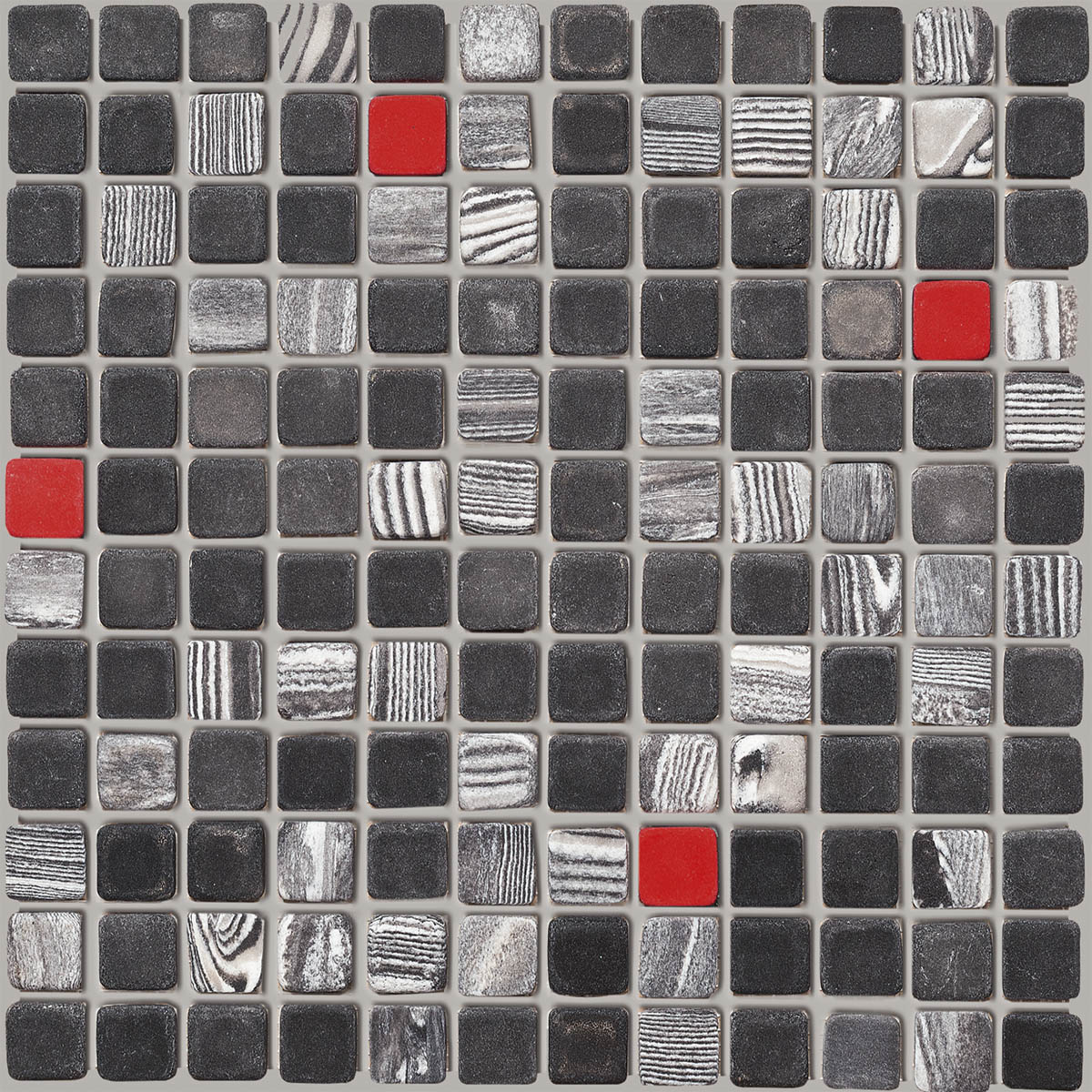 Leonardo 65 Parallelo Nero Natural Strutturato Matt Nero 161589 natur strukturiert matt 30x30cm Dekor Mosaik 10mm