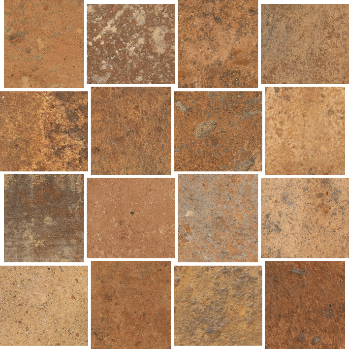 Del Conca Vignoni Cotto Hvg11 Naturale Cotto Hvg11 G3VG11MO natur 30x30cm Mosaik 8,5mm