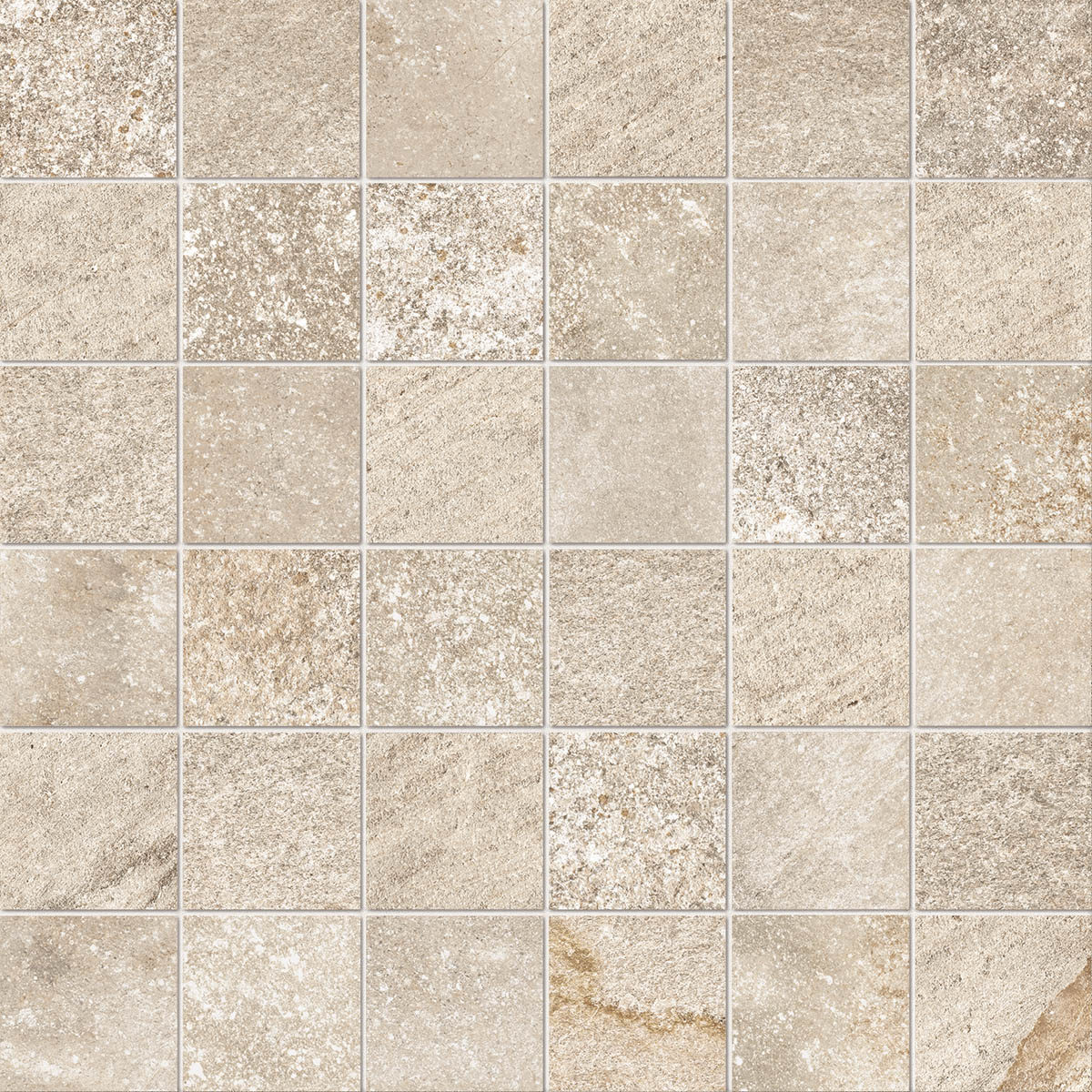 Imola Brixstone Beige Natural Strutturato Matt Mosaic 161701 30x30cm rectified 9mm - MK.BRXT 30B