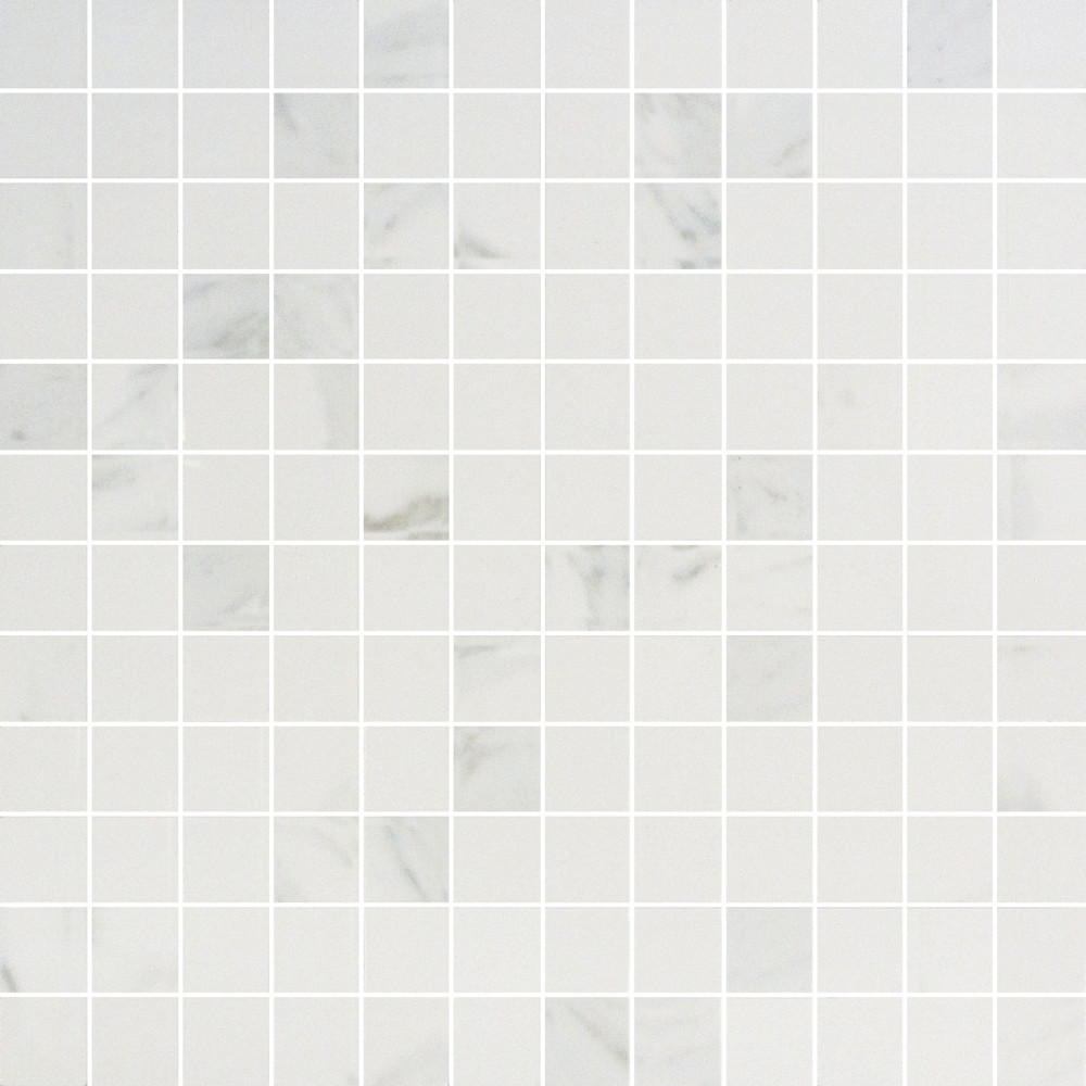 Bodenfliese,Wandfliese Mirage Jewels Jw 01 Bianco Statuario Lucido Jw 01 Bianco Statuario OT02 glaenzend 30x30cm Mosaik