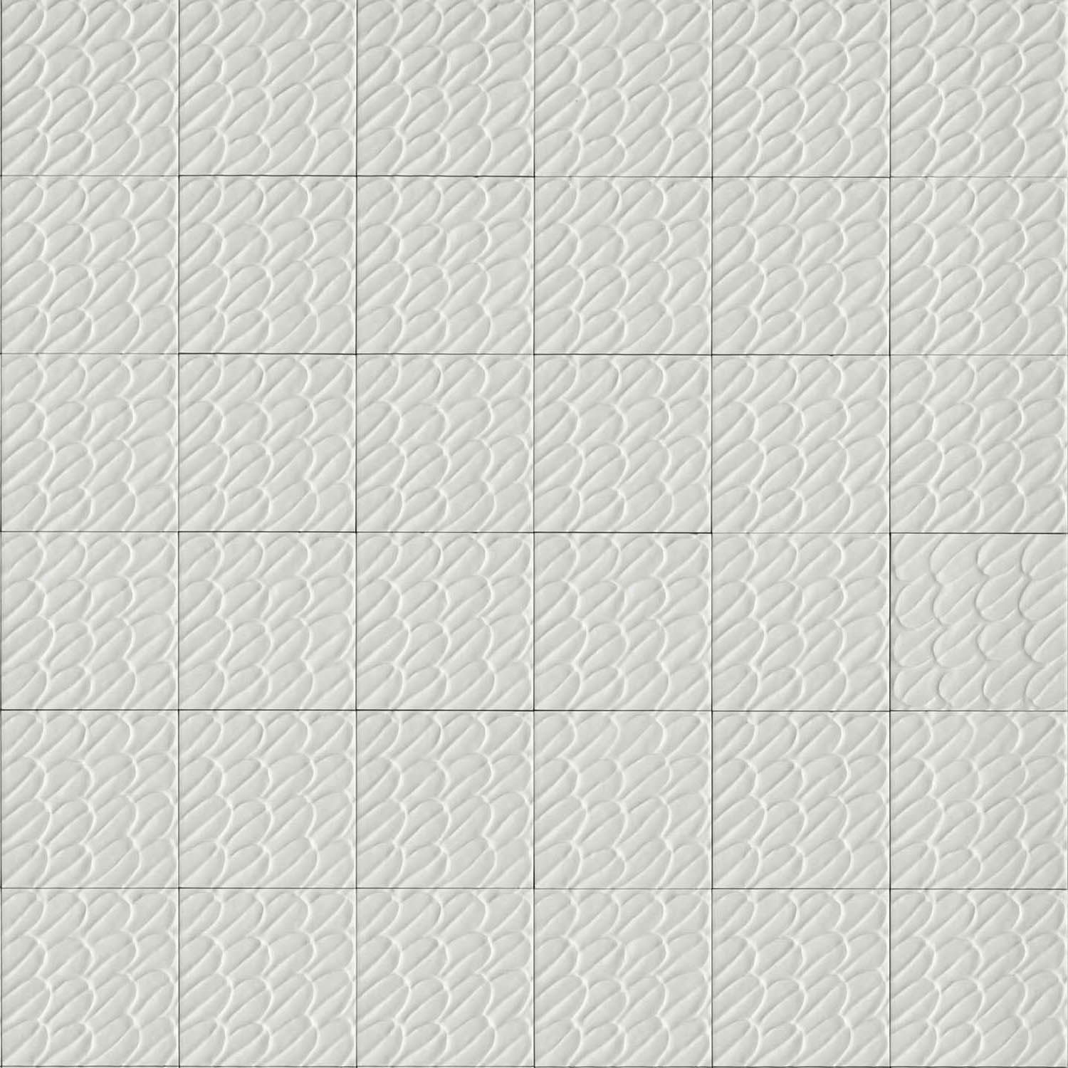 Ragno Sol Bianco Glossy Struttura Bianco R9QV glaenzend struktur 15x15cm Piuma 3D 10mm