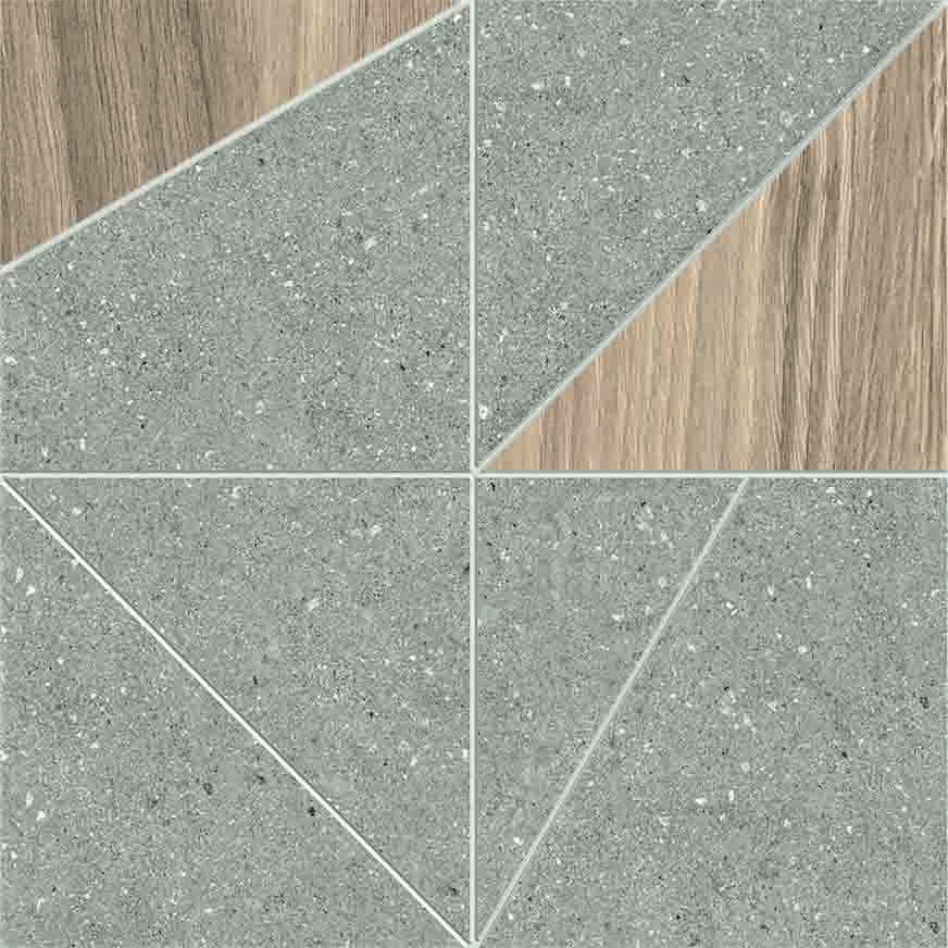 Bodenfliese,Wandfliese Magica Nodi Libeccio – Grained Zinc Matt Libeccio – Grained Zinc TTGR02MT29N matt 29x29cm Mosaik Tangram 8,5mm