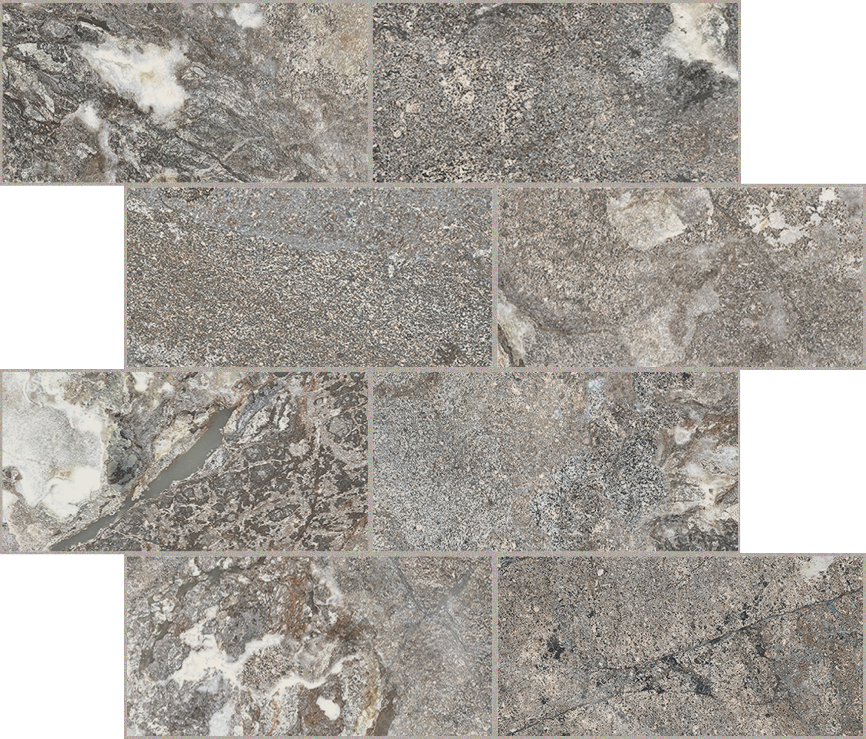 Bodenfliese,Wandfliese Florim Onyx & More Silver Porphyry Strutturato Silver Porphyry 767713 strukturiert 30x30cm Muretto Sfalsato 7,5x15 rektifiziert 6mm