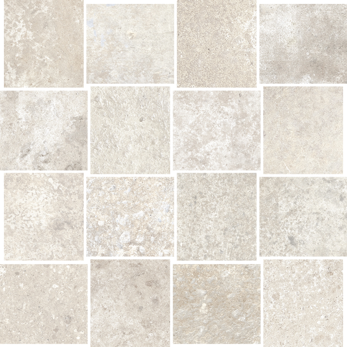 Del Conca Vignoni Bianco Hvg10 Naturale Bianco Hvg10 G3VG10MO natur 30x30cm Mosaik 8,5mm